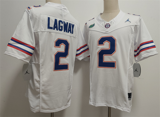 Men's Florida Gators #2 DJ Lagway White F.U.S.E. Stitched Jersey